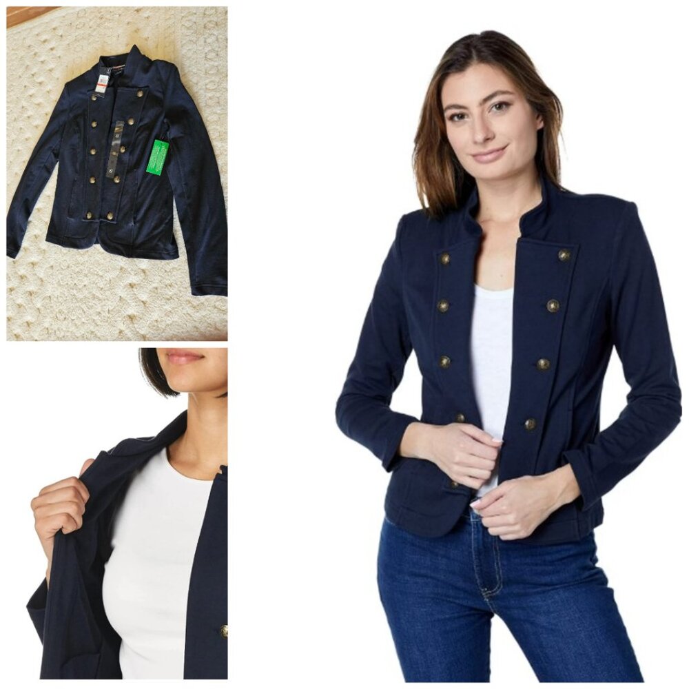 Tommy Hilfiger Women's Military Band Jacket Navy Size XS - NEW with Tags